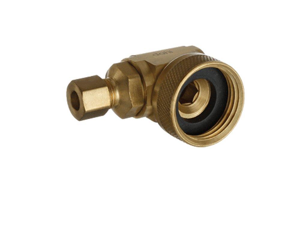 dahl Valve Rough Brass OD Compression x Female Swivel Nut 90 Degree Brass Elbow 