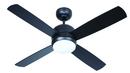 49W 4-Blade Ceiling Fan with 44 in. Blade Span and 1-Light in Flat Black