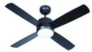 Craftmade Flat Black 49W 4-Blade Ceiling Fan with 44 in. Blade Span and 1-Light 