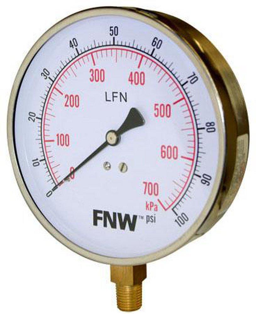 FNW&reg; White Contractor Pressure Gauge 