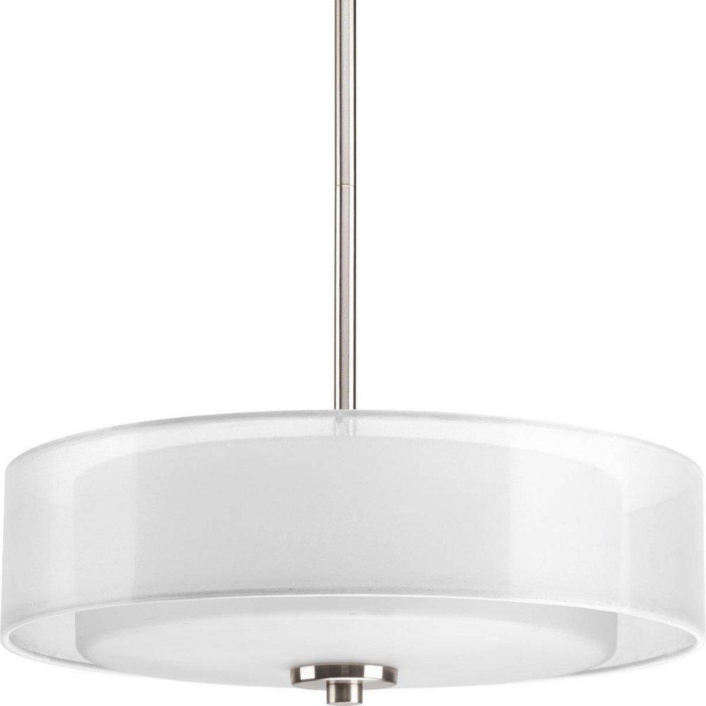 Progress Lighting Brushed Nickel 100W 3-Light Medium E-26 Incandescent Semi-Flush Ceiling Light 