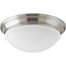 12-1/2 in. 1-Light LED Flushmount in Brushed Nickel with Etched White Glass Shade