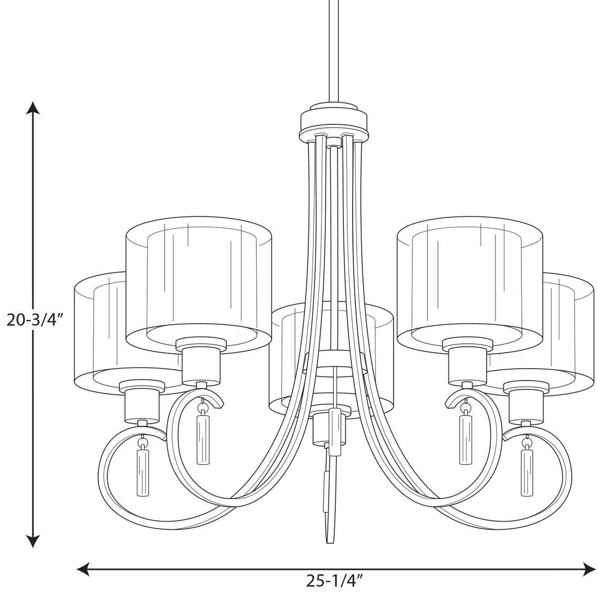 Progress Lighting Antique Bronze 5 Light 100W Chandelier 
