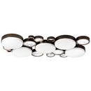 24 in. 5-Light Flushmount in Venetian Bronze with Etched White Glass Shade