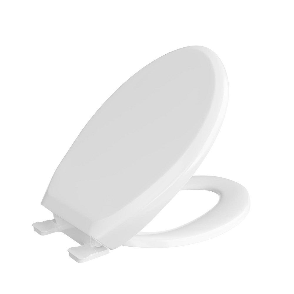 Jones Stephens White Elongated Closed Front Cover Polypropylene Toilet Seat 