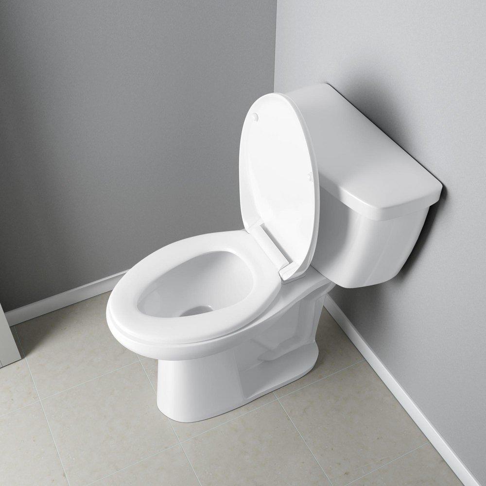 Jones Stephens White Elongated Closed Front Cover Polypropylene Toilet Seat 