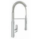 GROHE StarLight Chrome Single Handle Pull Out Kitchen Faucet with Two-Function Spray and SpeedClean Technology 
