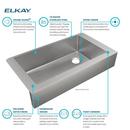 Elkay Polished Satin 35-7/8 x 20-1/4 in. No Hole Stainless Steel Single Bowl Apron Front Kitchen Sink 