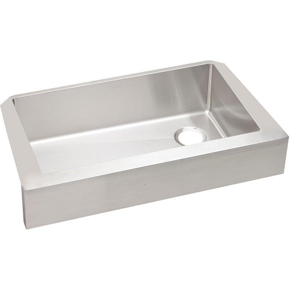 Elkay Polished Satin 35-7/8 x 20-1/4 in. Stainless Steel Single Bowl Farmhouse Kitchen Sink with Sound Dampening 