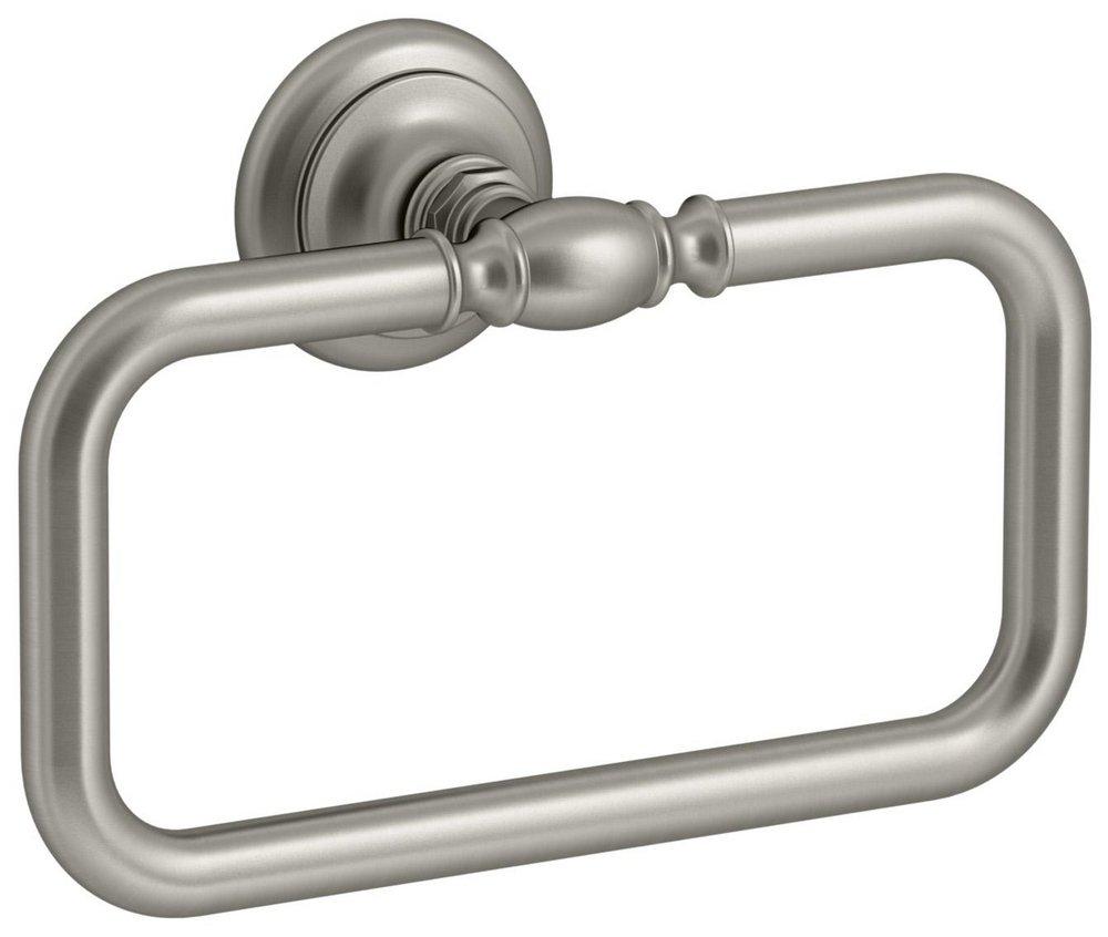 KOHLER Vibrant&reg; Brushed Nickel Rectangular Closed Towel Ring 