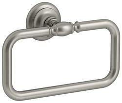 Rectangular Closed Towel Ring in Vibrant Brushed Nickel