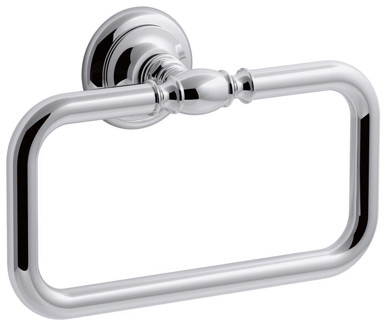 KOHLER Polished Chrome Rectangular Closed Towel Ring 