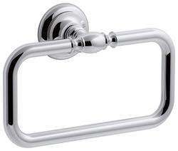 Rectangular Closed Towel Ring in Polished Chrome