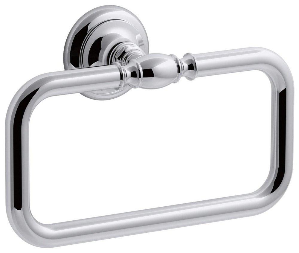 KOHLER Artifacts® Rectangular Closed Towel Ring in Polished Chrome