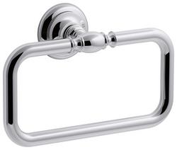 Rectangular Closed Towel Ring in Polished Chrome