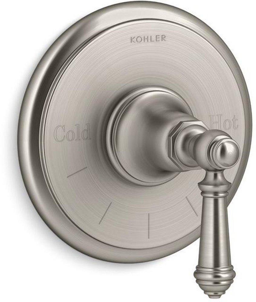 KOHLER Vibrant&reg; Brushed Nickel Thermostatic Valve Trim with Lever Handle 