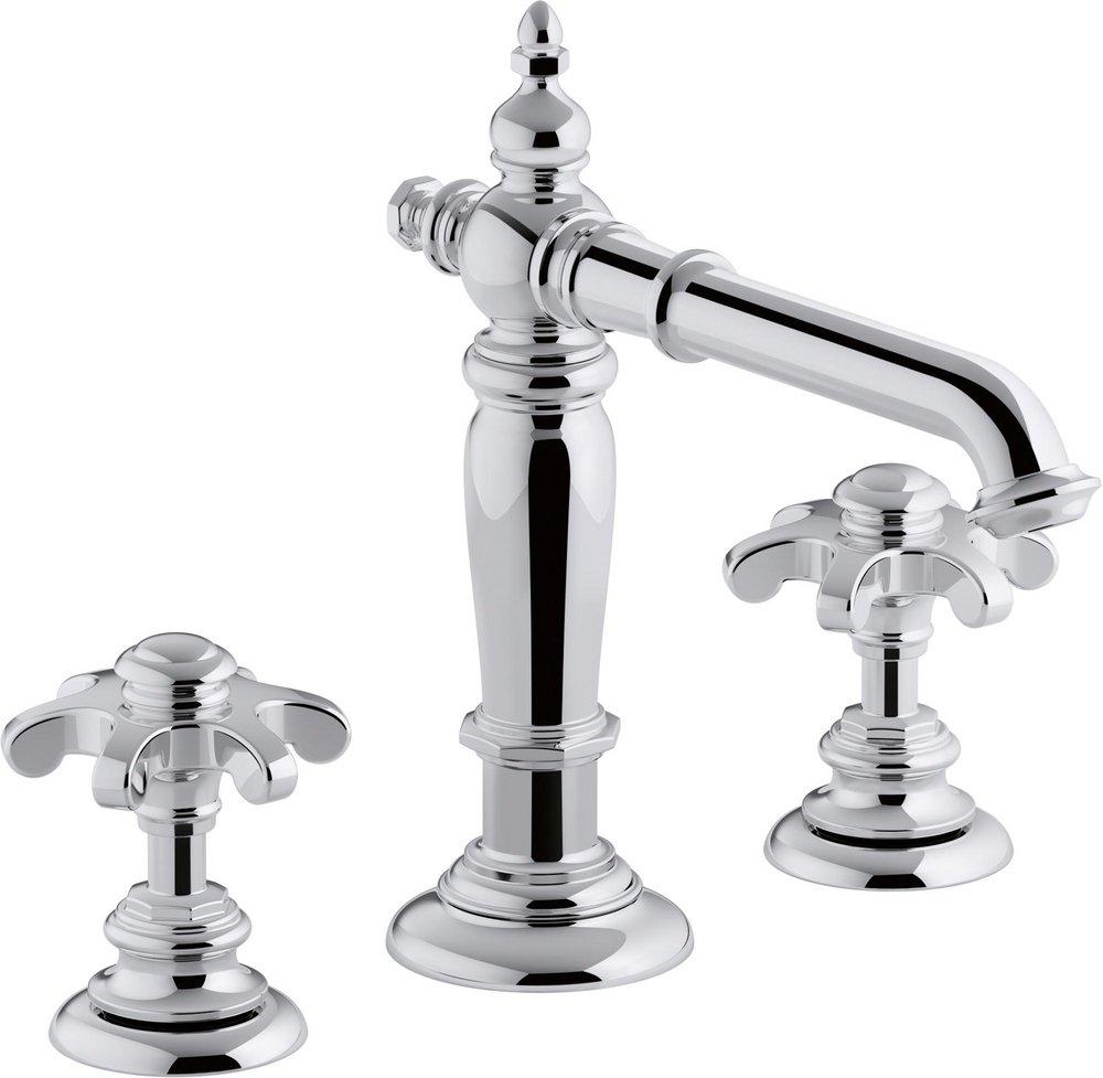 KOHLER Polished Chrome Two Handle Widespread Bathroom Sink Faucet 