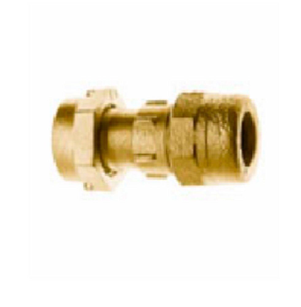Cambridge Brass Meter Threaded x CB Compression Cast Brass and Rubber Straight Coupling 