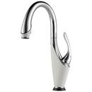 Single Handle Pull Down Kitchen Faucet in Polished Chrome/Matte White