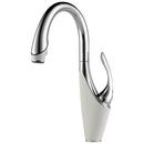 Single Handle Pull Down Kitchen Faucet in Polished Chrome/Matte White
