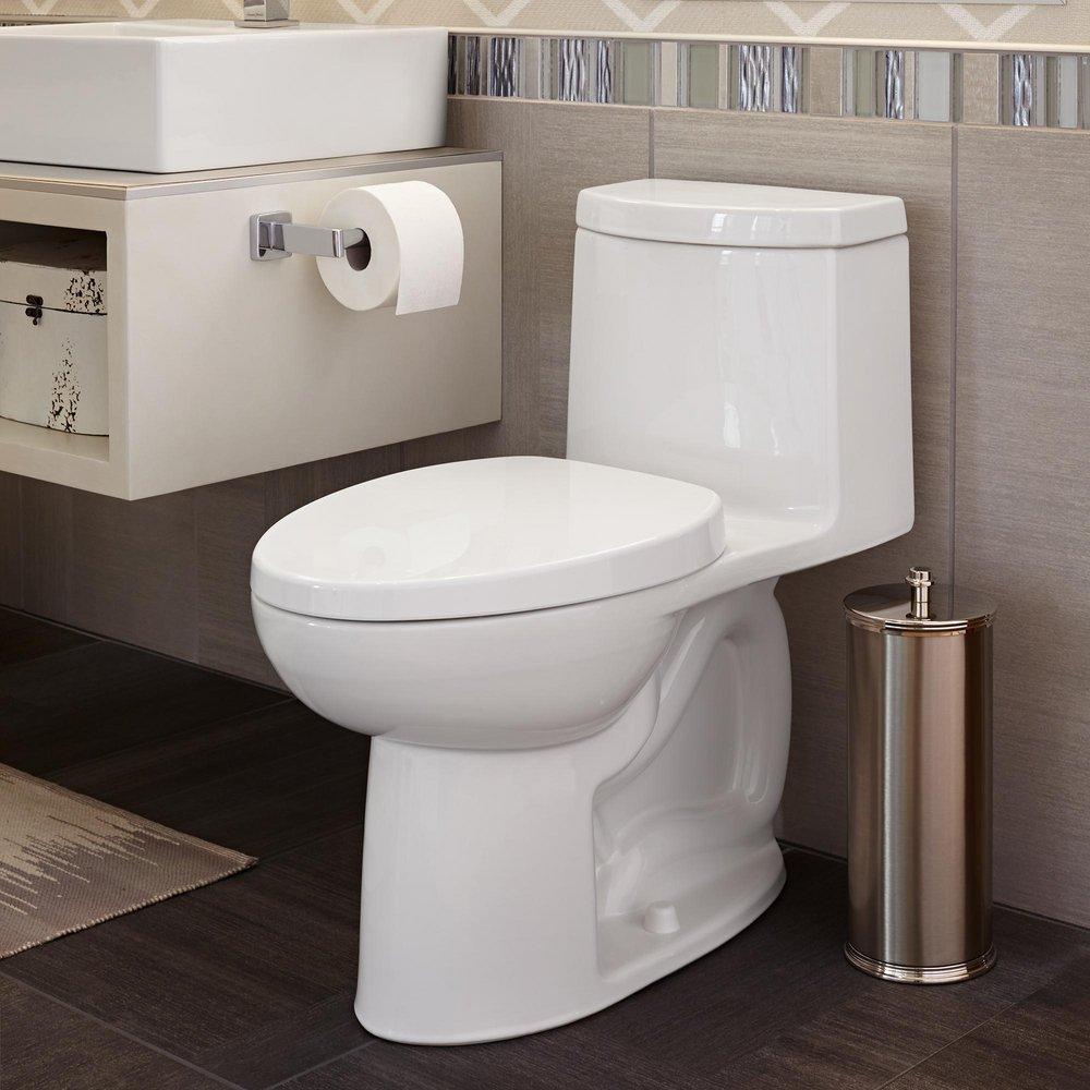 American Standard White 1.28 gpf Elongated One Piece Toilet with Left-Hand Trip Lever 