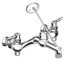 Two Lever Handle Wall Mount Service Faucet in Rough Chrome