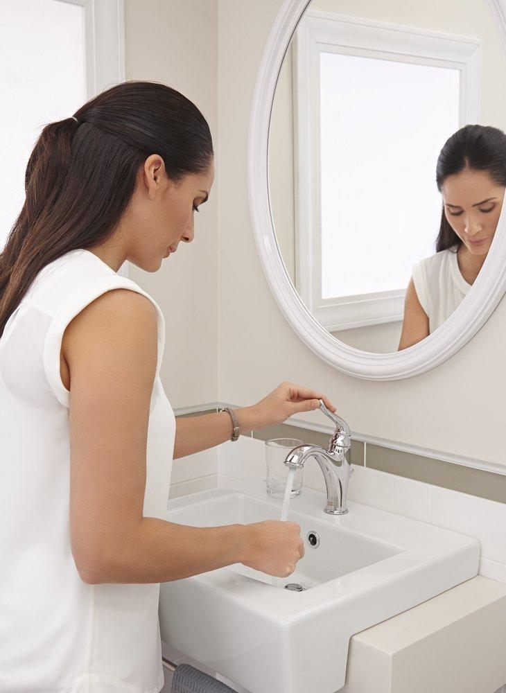 American Standard Polished Chrome Monoblock Bathroom Sink Faucet 