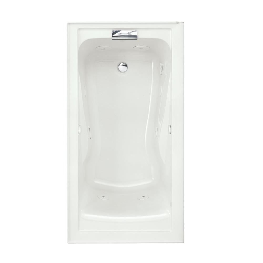 American Standard White 60 x 32 in. Whirlpool Alcove Bathtub Right Drain 