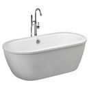 64-5/8 x 30-5/8 in. Soaker Freestanding Bathtub in Arctic White with Chrome Freestanding Tub Filler, Hand Shower and Drain