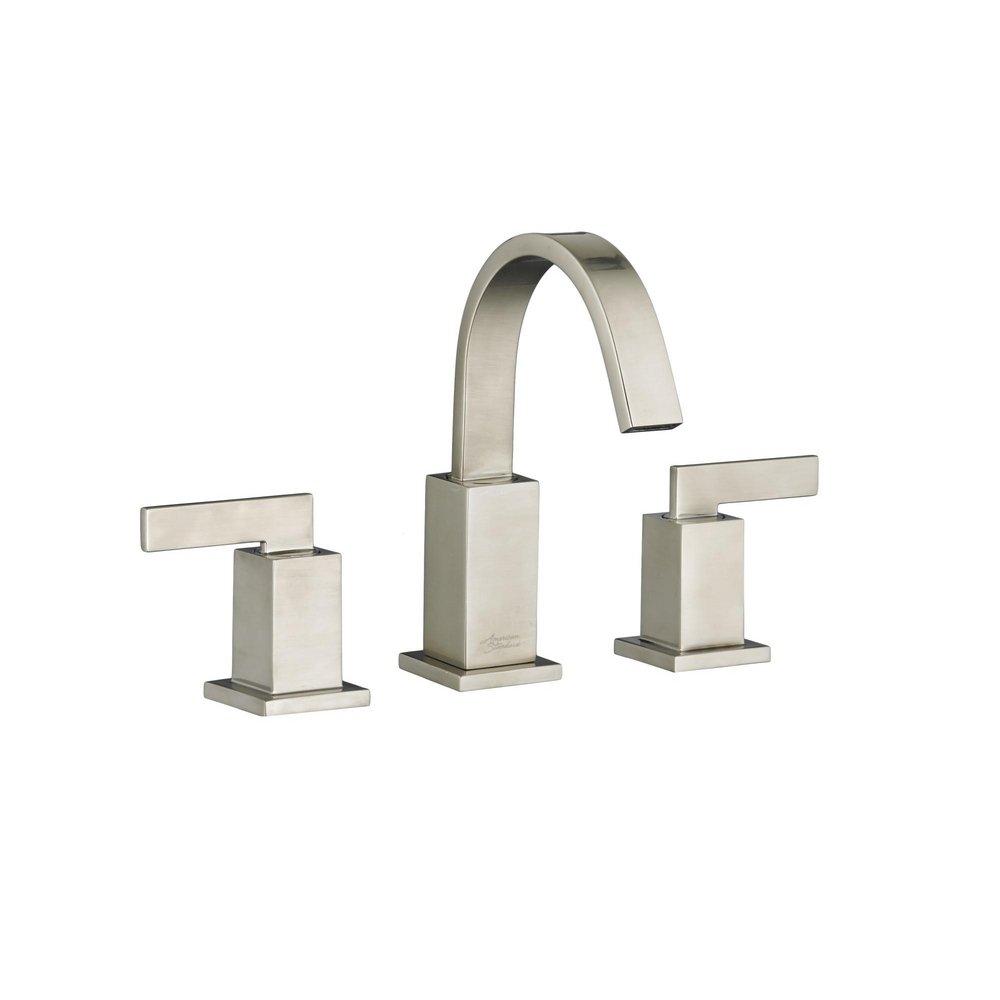 American Standard Brushed Nickel Two Handle Widespread Bathroom Sink Faucet with Pop-Up Drain 
