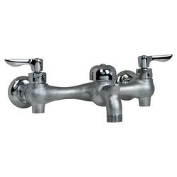 Two Lever Handle Wall Mount Service Faucet in Rough Chrome