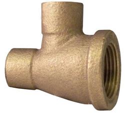 2 x 3/4 x 2 in. Sweat x Female x Sweat Cast Brass Reducing Tee