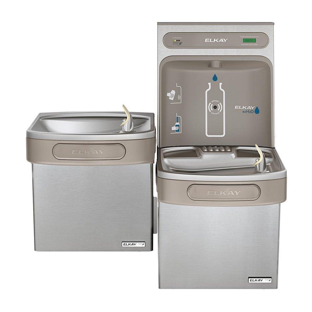 Elkay Stainless Steel High Efficiency Bottle Filling Station & Versatile Bi-Level ADA Cooler 