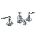 3-Hole Wall Mount Widespread Bathroom Faucet with Double Lever Handle in Polished Nickel
