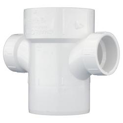 3 x 1-1/2 in. PVC DWV Street Double Sanitary Tee