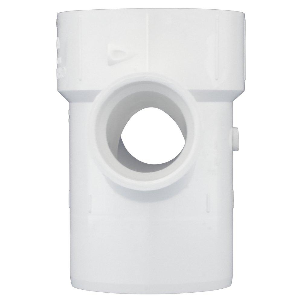 White PVC DWV Street Double Sanitary Tee 