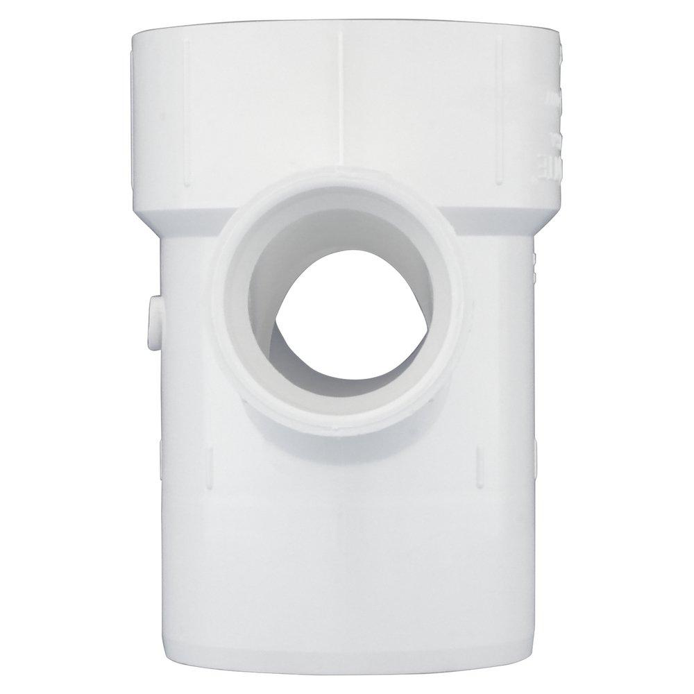 White PVC DWV Street Double Sanitary Tee 