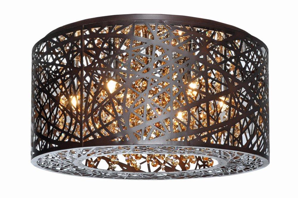 ET2 Lighting Bronze 7-Light Flushmount Ceiling Light Fixture 
