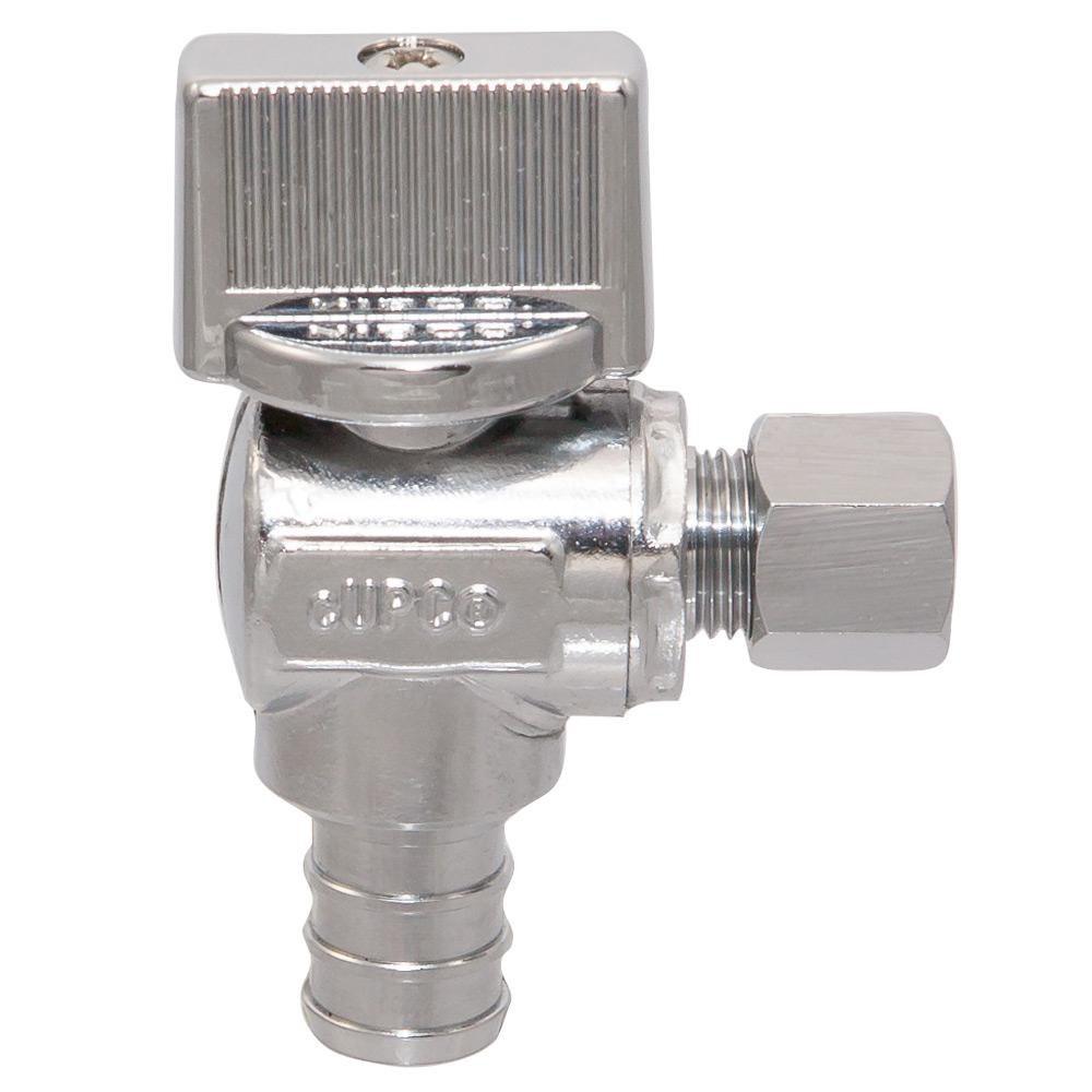 NIBCO Chrome Plated MIPT x OD Compression Lever Handle Angle Supply Stop Valve in Chrome Plated 