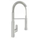 GROHE SuperSteel Infinity&trade; Single Handle Pull Out Kitchen Faucet with Two-Function Spray and SpeedClean Technology 