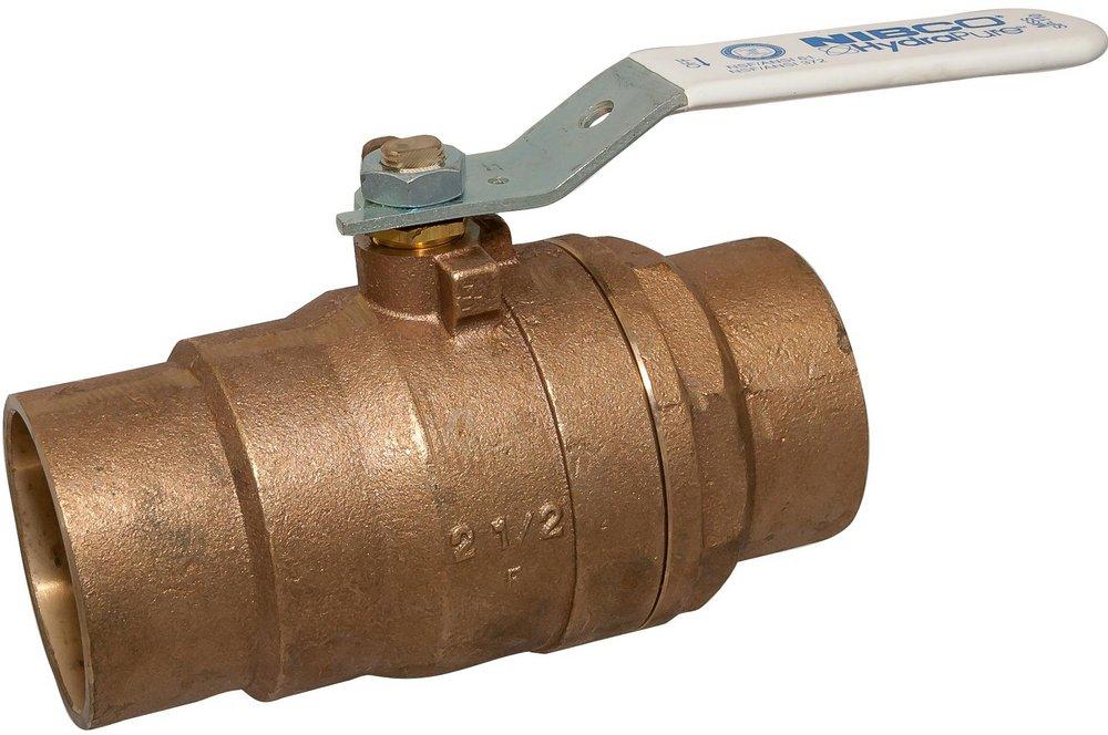 NIBCO Polished Chrome Bronze Conventional Port Solder 600# Ball Valve 