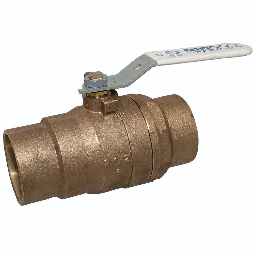 NIBCO Polished Chrome Bronze Conventional Port Solder 600# Ball Valve 