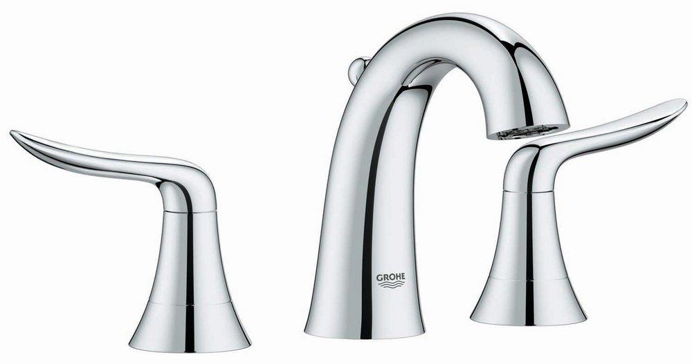 GROHE StarLight&reg; Polished Chrome Two Handle Bathroom Sink Faucet 