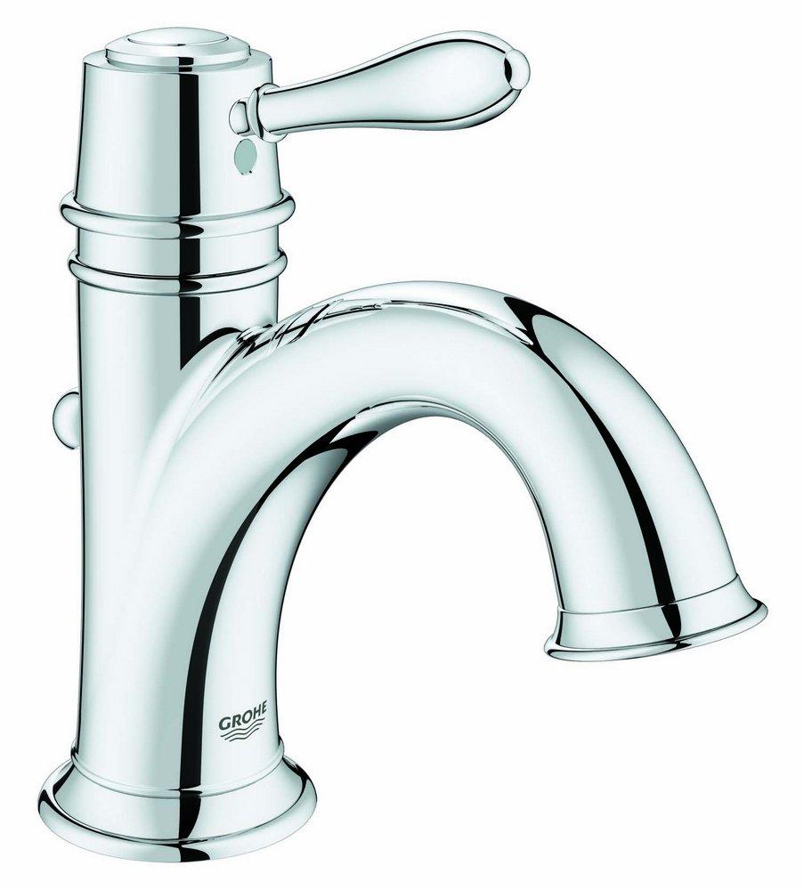 GROHE StarLight&reg; Polished Chrome Single Handle Centerset Bathroom Sink Faucet 