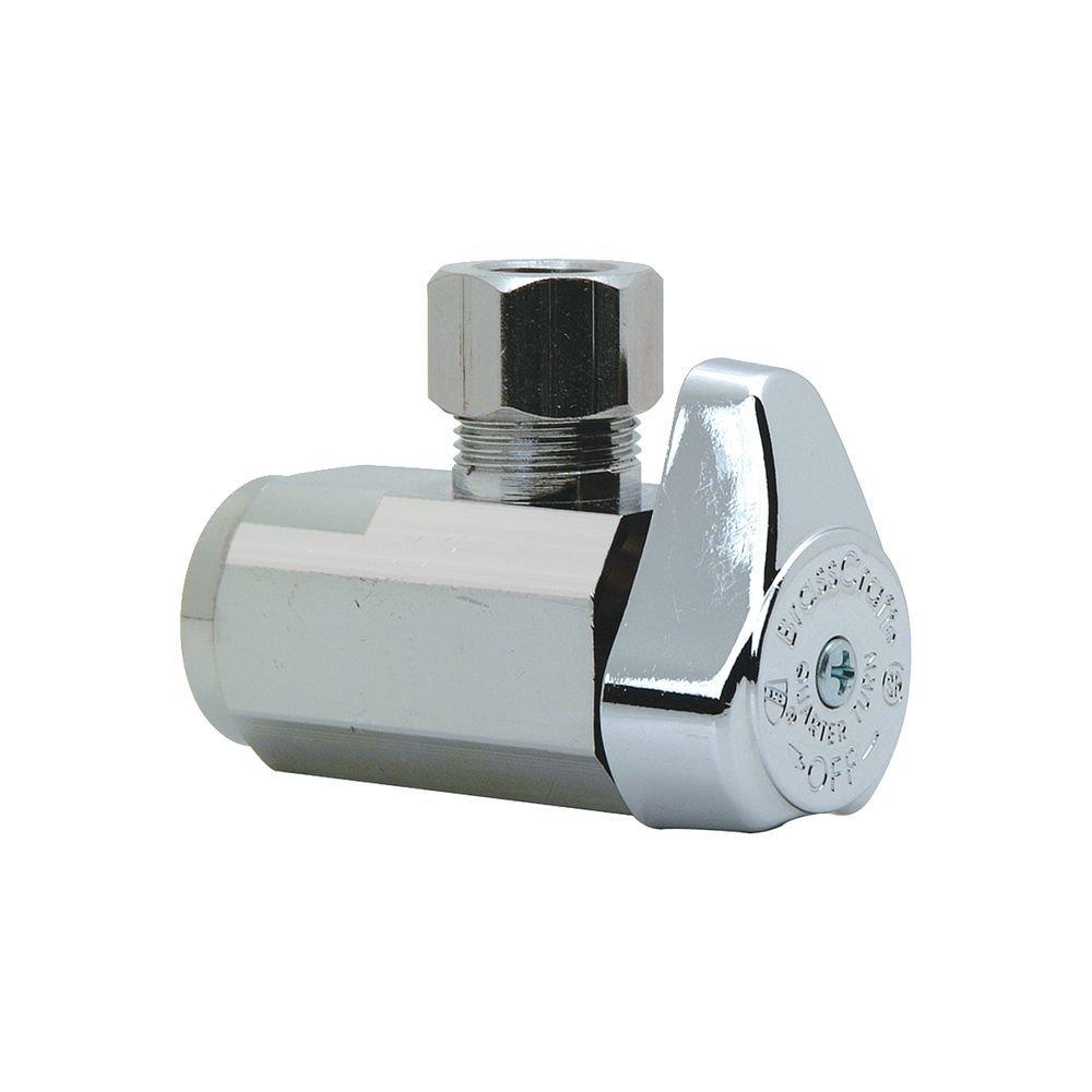 BrassCraft Chrome Plated FIPT x OD Compression Angle Supply Stop Valve in Chrome Plated 