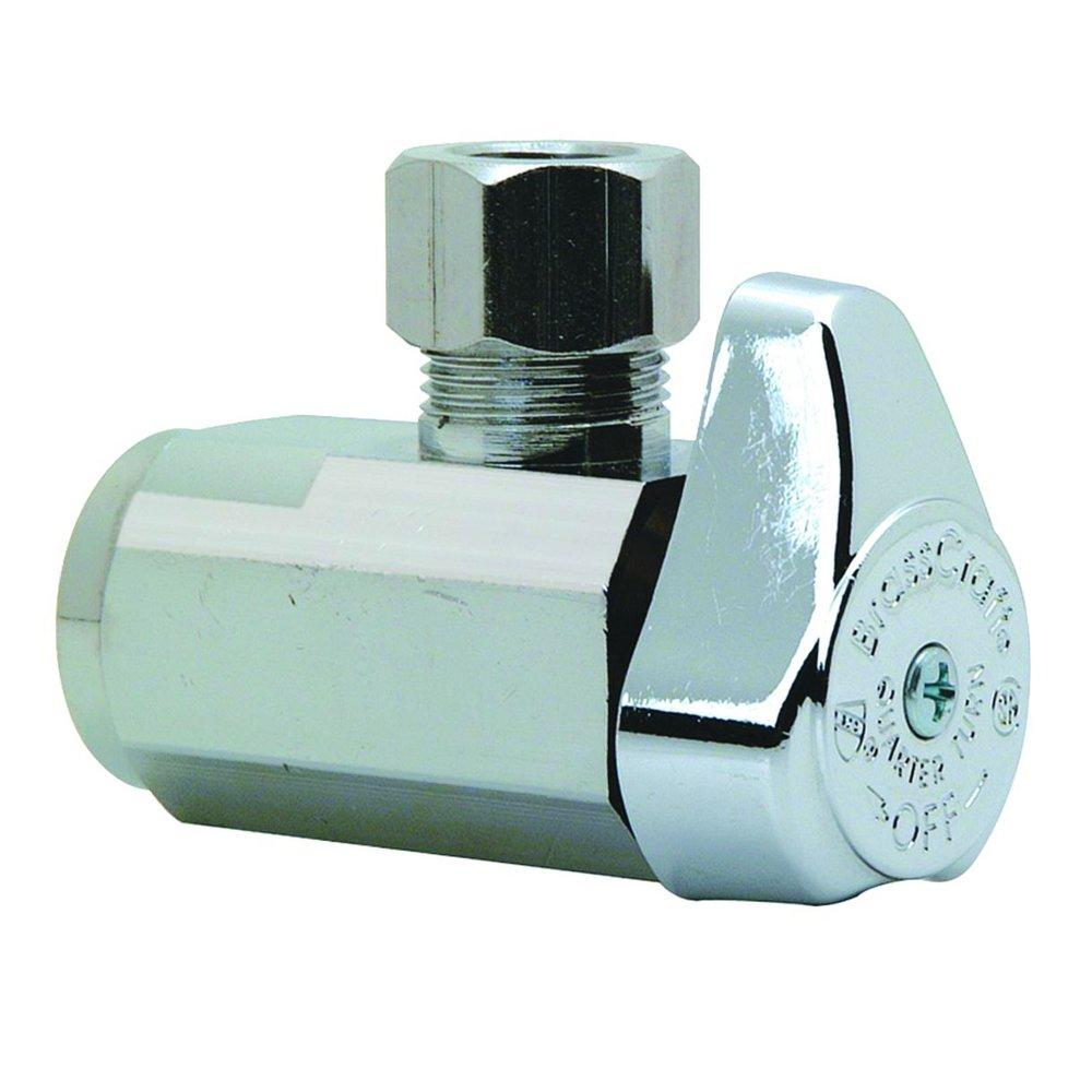 BrassCraft Chrome Plated FIPT x OD Compression Angle Supply Stop Valve in Chrome Plated 