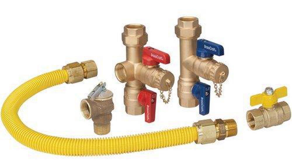 BrassCraft Water Heater Installation Kit with Gas Ball Valve 