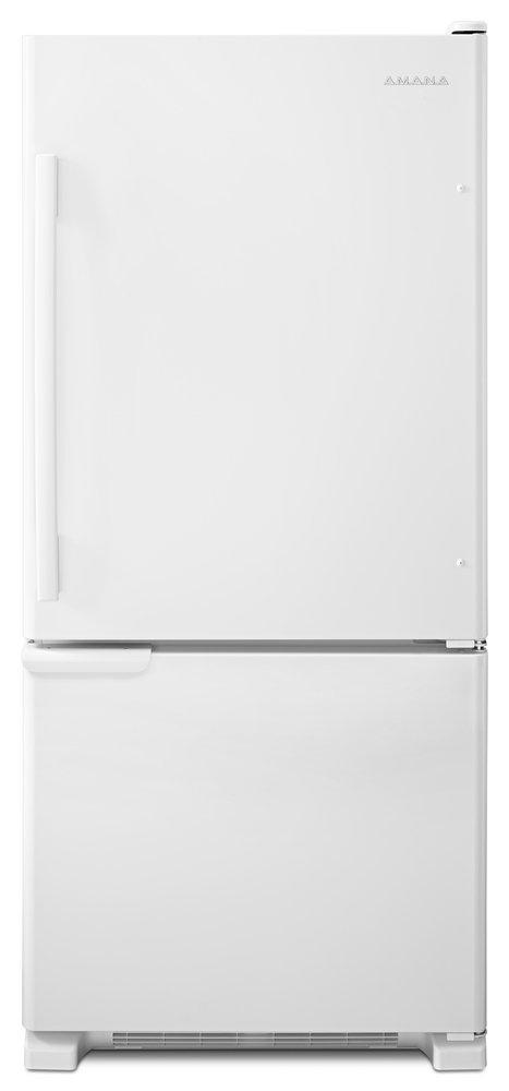 Amana White 29-5/8 in. 19 cu. ft. Bottom Mount Freezer Refrigerator 