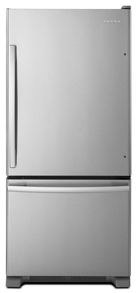 Amana Stainless Steel 29-5/8 in. 19 cu. ft. Bottom Mount Freezer Refrigerator 