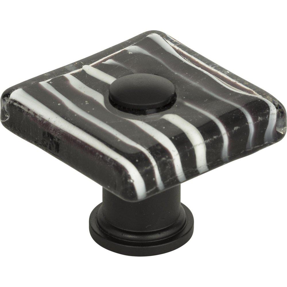 *CVR* ZEBRA SQUARE GLASS KNOB BLACK 